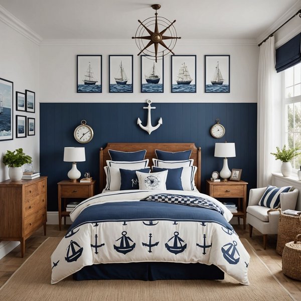 ¿Cómo elegir los elementos decorativos adecuados para un dormitorio con tema náutico?