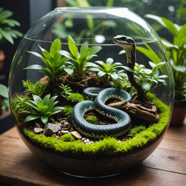 ¿Cómo seleccionar el terrario adecuado para una serpiente de tamaño mediano?